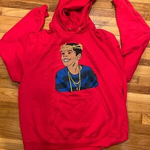 FLY GOD WSG Champion Red Hoodie GXFR GRISELDA